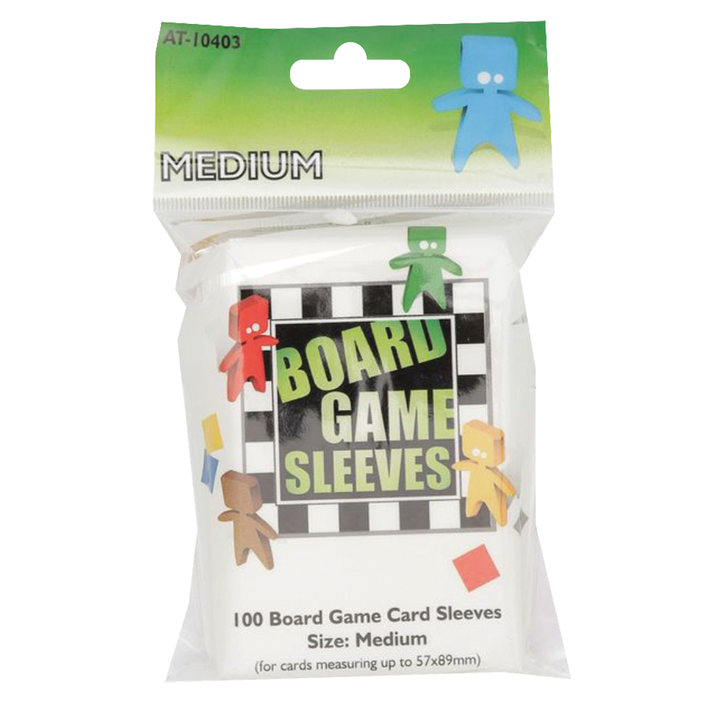 100 Board Game Sleeves : Clear Medium 57x89mm (10)