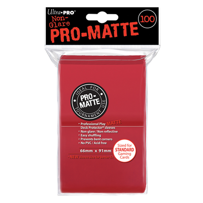 Ultra PRO : 100 Sleeves PRO-Matte Rouge (10)