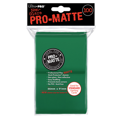 Ultra PRO : 100 Sleeves PRO-Matte Vert (10)